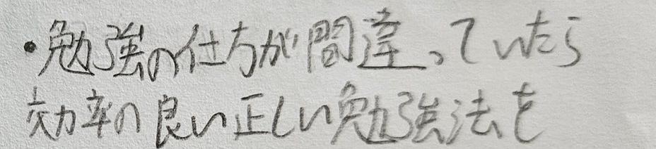 生徒アンケートの実物『自己流の勉強のやり方をしていたら』